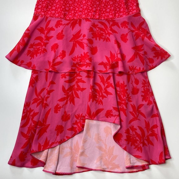 Sam Edelman Pink Mixed Floral Sleeveless Tiered Midi Dress 0 - Picture 4 of 14